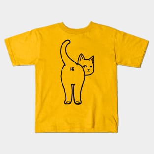 Hello Cat Butt Minimalist Line by Tobe Fonseca Kids T-Shirt